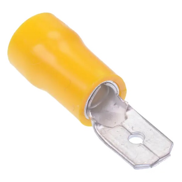 Faston Maschio 6,3mm Isolato Giallo per cavo 2,5-6mm
